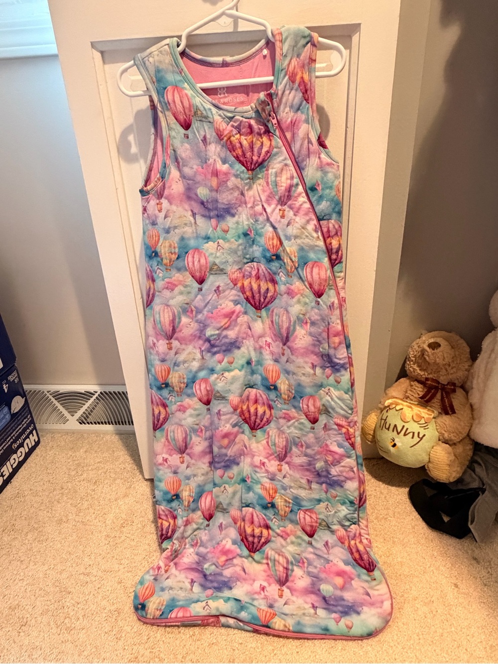 Bums and Roses Sleeveless Hot Air Balloon Wearable Sleep Sack - Pink & Blue